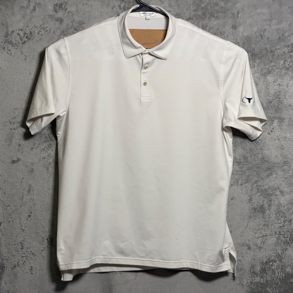 Peter Millar Polo Shirt Mens XL White Summer Comfort Golf Preppy Stretch